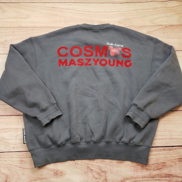 Maybe Crazy Rollstone Sweatshirt Mens‎ Large Gray Crew Neck Pullover Adult - Picture 5 of 10